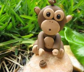 Mon Chee Chee - Polymer clay chimpanzee figurine